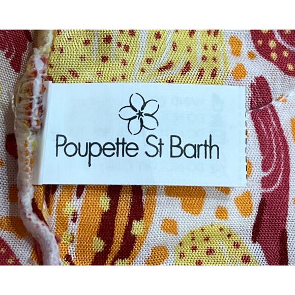 M185 POUPETTE ST BARTH Women's Shorts Fringe Yellow/Red Small - Picture 6 of 8